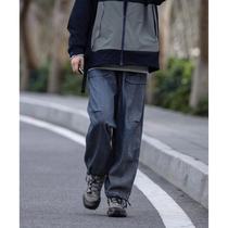 Nobodyknows Japanese Retro Trendy Striped Stereo Pocket Straight Casual Mens and Womens Pants