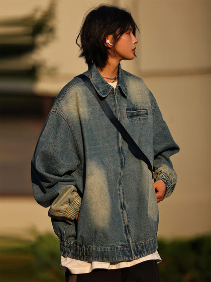 Nobodyknows American retro lapel water washed Nobodyknows American retro lapel water washed