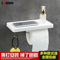 Creative toilet roll paper holder with adhesive hook plastic stainless steel free rack rack rack toilet tissue box free of punching