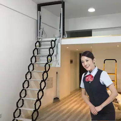 Attic telescopic stair home invisible folding shrink lifting compartment jump layer hanging shop can be customized top side ladder