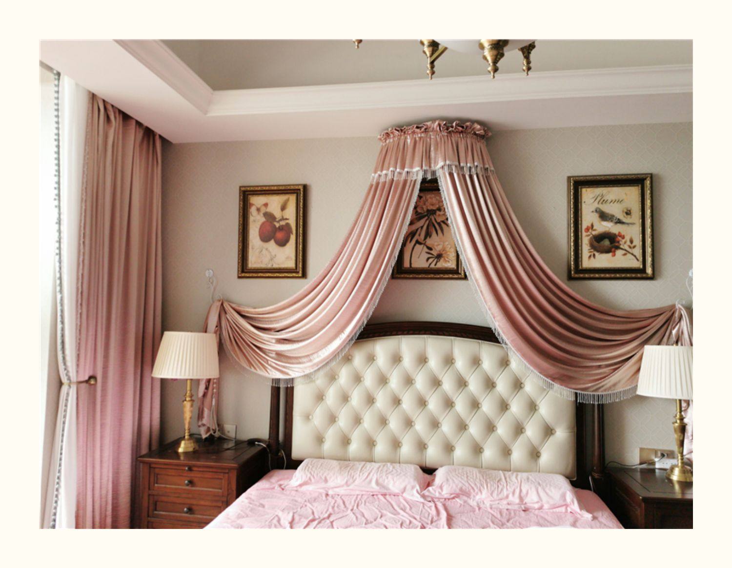 丝缎点睛定制轻奢欧式法式宫廷公主房少女心ins床头装饰床幔