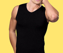 Mens sleeveless vest underwear shoulder vest warm in winter thick underwear custom wide shoulder