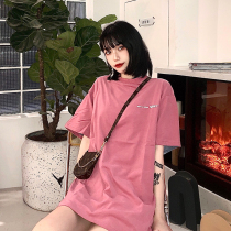 KTDA 2020ss new four-color logo round neck print Wild base shirt men and women couples loose short sleeves