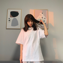 LKSTORE wassup 2020ss Summer Foundation solid color heavy weight short sleeve mens and womens loose T-shirt base shirt