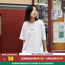 LKOD 2020 base font cotton print round neck short sleeve mens and womens national tide multicolor T-shirt base shirt