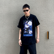 KTDA 2020 spring and summer new cotton oil painting Daisy small flower letter short sleeve men and women couple loose summer T-shirt