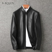 2021 New Haining Leather men leather imported goatskin stand collar casual gentleman high-grade deer jacket jacket