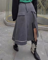 GUNU Valley slave design feeling irregular half body dress port Wind Spice Girls personality open fork in long A-word dress spring summer