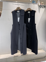 GUNU Valley slave Eurostock Grand card sleeveless personality Long style Mareu jacket female fashion Slim Overknee Windsurf