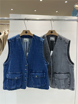 Valley slave GUNU Eurostock Grand brand Cowboy Machia women 2022 new V collar single row buttoned retro blouse jacket