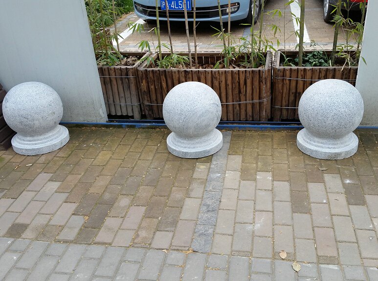 印度红圆球石球门柱石柱路障球花岗岩石头球小区大理石柱头石球