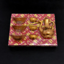 Wine set Ching Ming Festival tomb sweeping grave grave Xiangyun sacrificial supplies bowl chopsticks tea bowl chopsticks set burned yellow paper coins