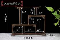 Chicken winged wood storage tea set Tea Cup shelf small bog ancient shelf solid wood mini ornaments purple sand teapot tea pet display rack