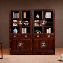 Chinese Red Wood Bookcase Combined Solid Wood Office Furniture East African Acid Branches Landing Bookshelves African Acid Branches Wood Bookcase