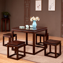 New Chinese Red Wood Octaxian Table Solid Wood Furniture Leisure Small Square Table East African Red Acid Branches Wooden Chess Table Square Table