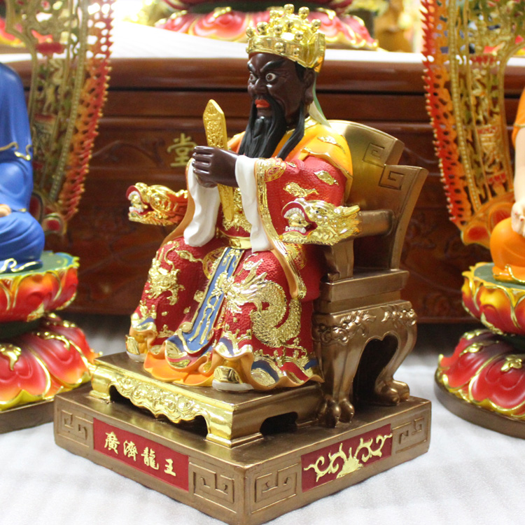 广济龙王爷 14/16寸文殊菩萨 龙五爷 道教神像 树脂佛像 佛教摆件