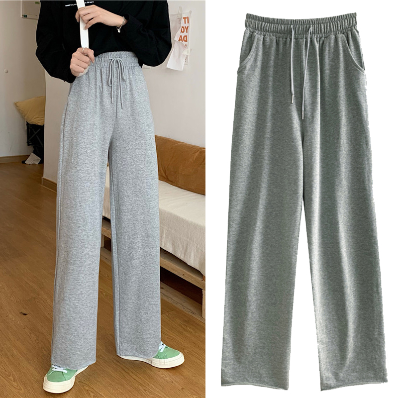 Big Code Loose Broadlegged Pants Woman 2020 Autumn loaded with new guard pants Type of shape Fat Sister Straight Drum Mopping Long Pants 