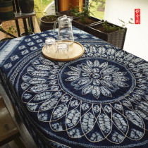 Yunnan specialty hand-in-hand gifts Dali Bai handmade tie-dyed vegetation dyed tablecloth door curtain Outdoor placemat hanging decoration