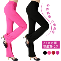 New Modale long pants Summer thin women dance long pants sports Latin dance pure colour plus mast code dancing pants