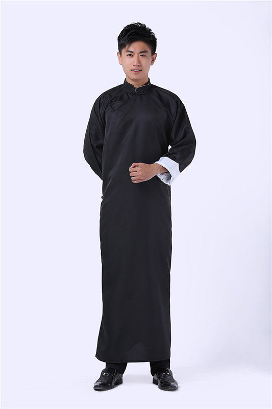 中式结婚礼服伴郎服装黄晓明同款男士长衫大褂兄弟团时尚