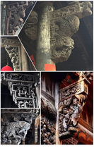Solid wood embossed carved beams with corbels instead of winter melon beams