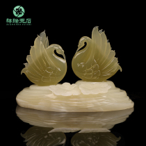 Natural jade small swanky swing piece modern living room wine cabinet TV cabinet decorations for newcomer wedding blessing gifts