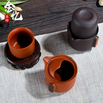 Kung Fu tourism tea set purple sand ceramic fast guest Cup Purple One Pot Cup Teapot tea cup single simple set home