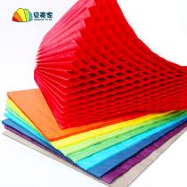 Color honeycomb paper childrens hand diy pull paper honeycomb paper cut flower paper kindergarten art area decoration materials