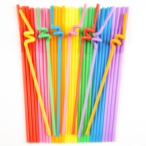 Colour Straws Handmade Diy Disposable Tubes Children Kindergarten Homemade Straws Bent Creative Stickup Blow Painting