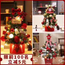 2021 Christmas Decorative Christmas Tree Package Small Mini Home Desktop Ornaments Light Jewelry Childrens Gift