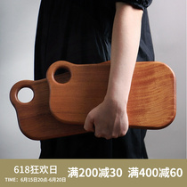Japan-style Usandalwood small cutting board solid wood auxiliary food cutting bread plate fruit plate double sided case plate panel dual-use small chopping block