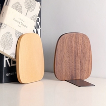 Solid Wood Creative Book Standing Black Walnut Beech Wood Vertical Book Blocking Wooden Bookbinder Leaning on board Book Brace book containing shelf