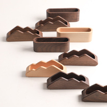 Black Walnuts Solid Wood Creative Name Film Box Desktop Front Office Wooden Business Card Holder deck Card holder Business Large capacity