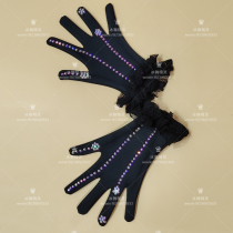 Ice dance genie customized figure skating clothing lace gloves D371