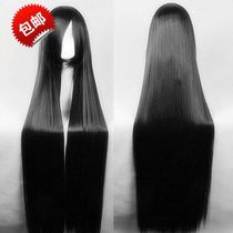 COS wig costume universal 60 80 100 120CM black long straight sword three free care set