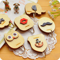 Woody Hook Cartoon Cute Viscose Creativity Free to punch door rear home Kitchen Toilet Retro no-mark Adhesive Hook