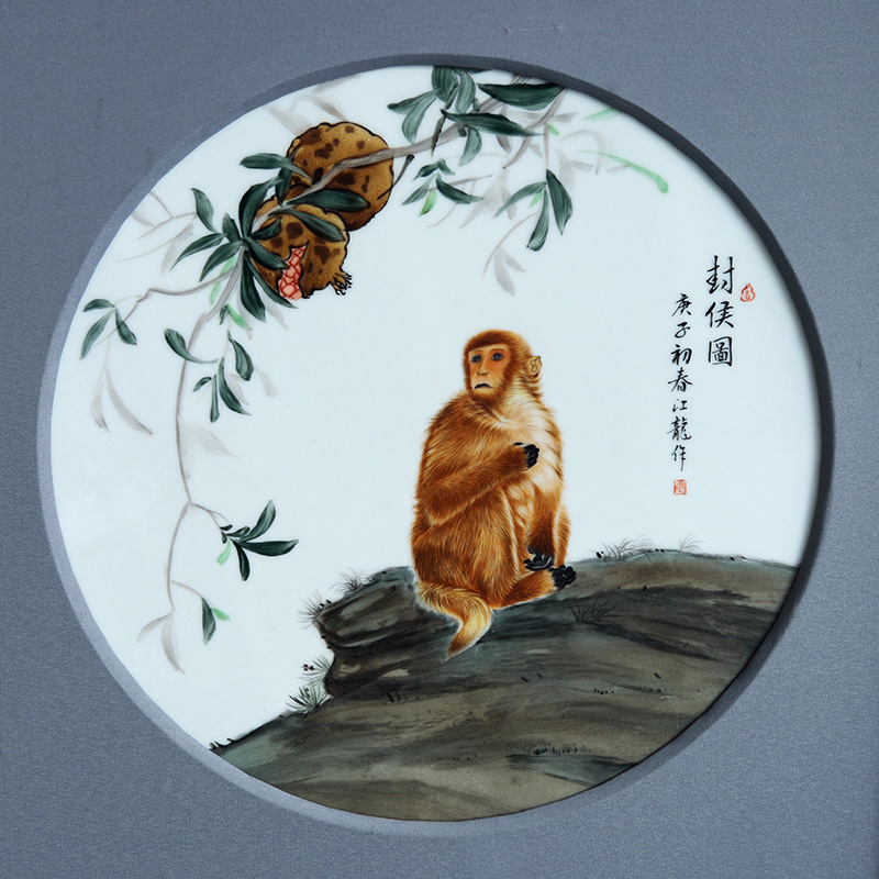 Art of jingdezhen porcelain plate painting manual coloured drawing or pattern sitting room sofa background wall porch decoration of Chinese style household hangs a picture