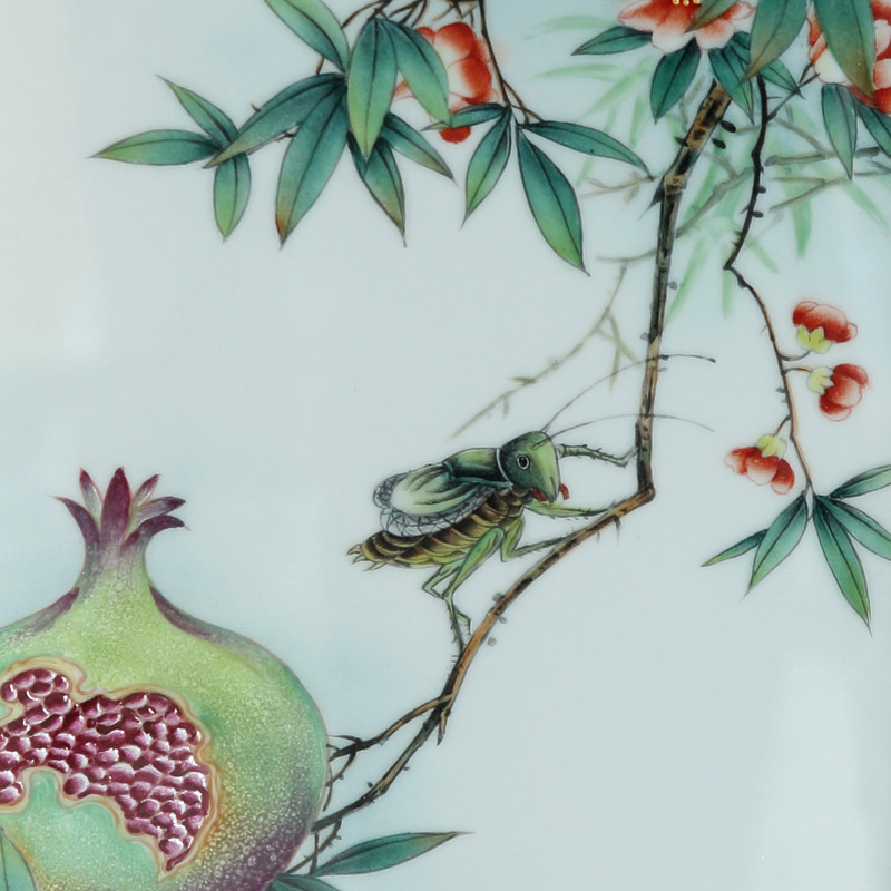 Jingdezhen porcelain plate painting pomegranate plant study ceramic decoration painting the sitting room porch hang a picture sofa background picture