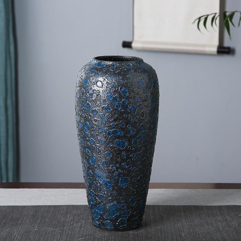 Jingdezhen ceramic vases, pottery blue mercifully retro classic flower arrangement home sitting room adornment is placed