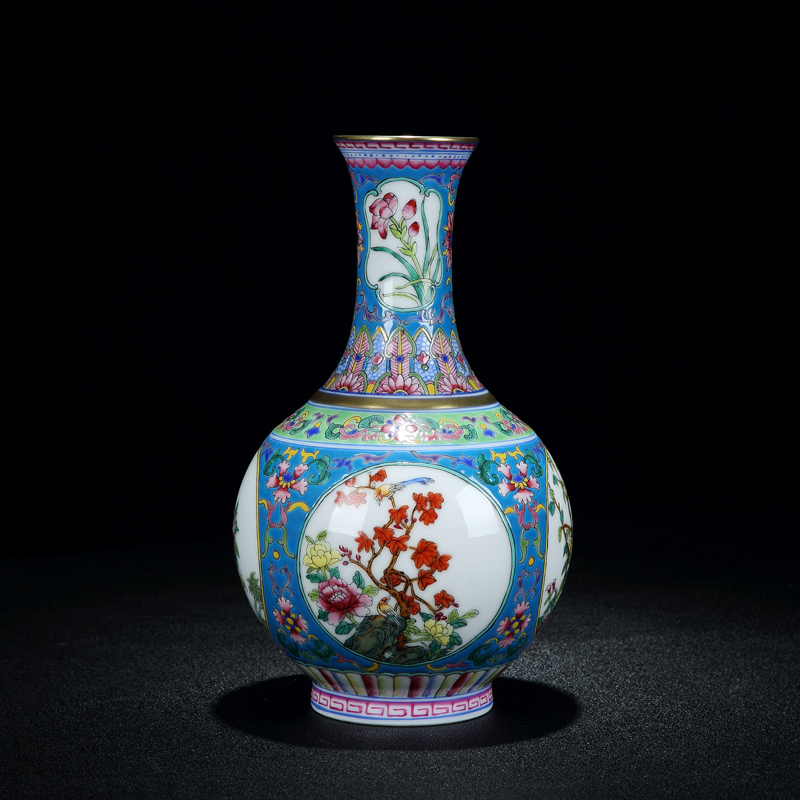 Ceramics vase study Chinese archaize sitting room qianlong official up jingdezhen porcelain enamel bottle furnishing articles