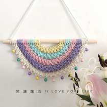 Macrame Bohemia diy material hand woven tapestry rainbow Bell childrens room decoration gift Photography