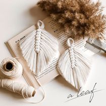 Bohemian hand-woven hanging decoration background wall photo photography cotton thread leaves homestay wall hanging diy ornaments