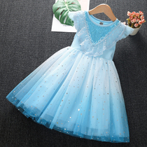 Frozen Princess Dress Aisha Girls Summer Dress Children Aisha Birthday Dress Skirt Summer New