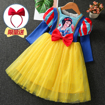 Girl dress spring and autumn skirt children Snow White princess dress little girl foreign style puffy dress spring new childrens clothing