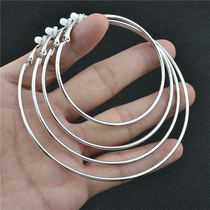 Fashion large circle women earrings silver gold earless pierced ear clip popular nightclub DJ exaggerated European and American style jewelry