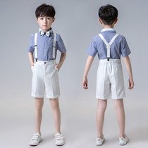 New childrens hostess catwalk show costumes dress boys suit foreign style bib pants spring and summer flower girl suit