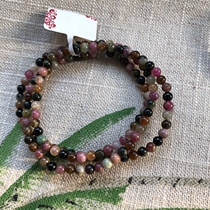 Natural tourmaline multi-Circle Bracelet handstring old mine rainbow color natural crystal handstring female recruiting Fortune Wangfu Stone