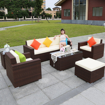 Outdoor sofa sun-proof balcony courtyard furniture vine sofa combination living room leisure outdoor cane-art sofa