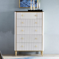 Light and luxurious closing cabinet modern minimalist bed head cabinet storage white chest of drawers 5 bucket cabinet Living room Marble Dining Side Cabinet