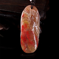 Changhua bloodstone pendant pendant sweater chain lotus root powder frozen ground (auspicious Furui) natural Fidelity